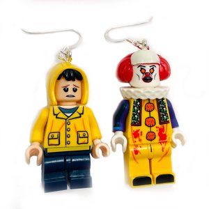 Pennywise Georgie Earrings STERLING Hooks IT Scary Clown Horror Film Movie Gift